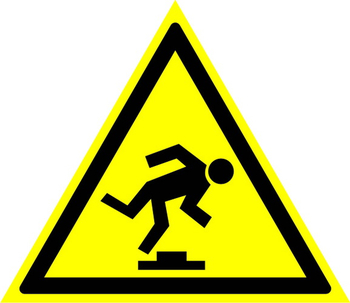 W14 осторожно! малозаметное препятствие (пластик, сторона 200 мм) - Знаки безопасности - Предупреждающие знаки - магазин "Охрана труда и Техника безопасности"